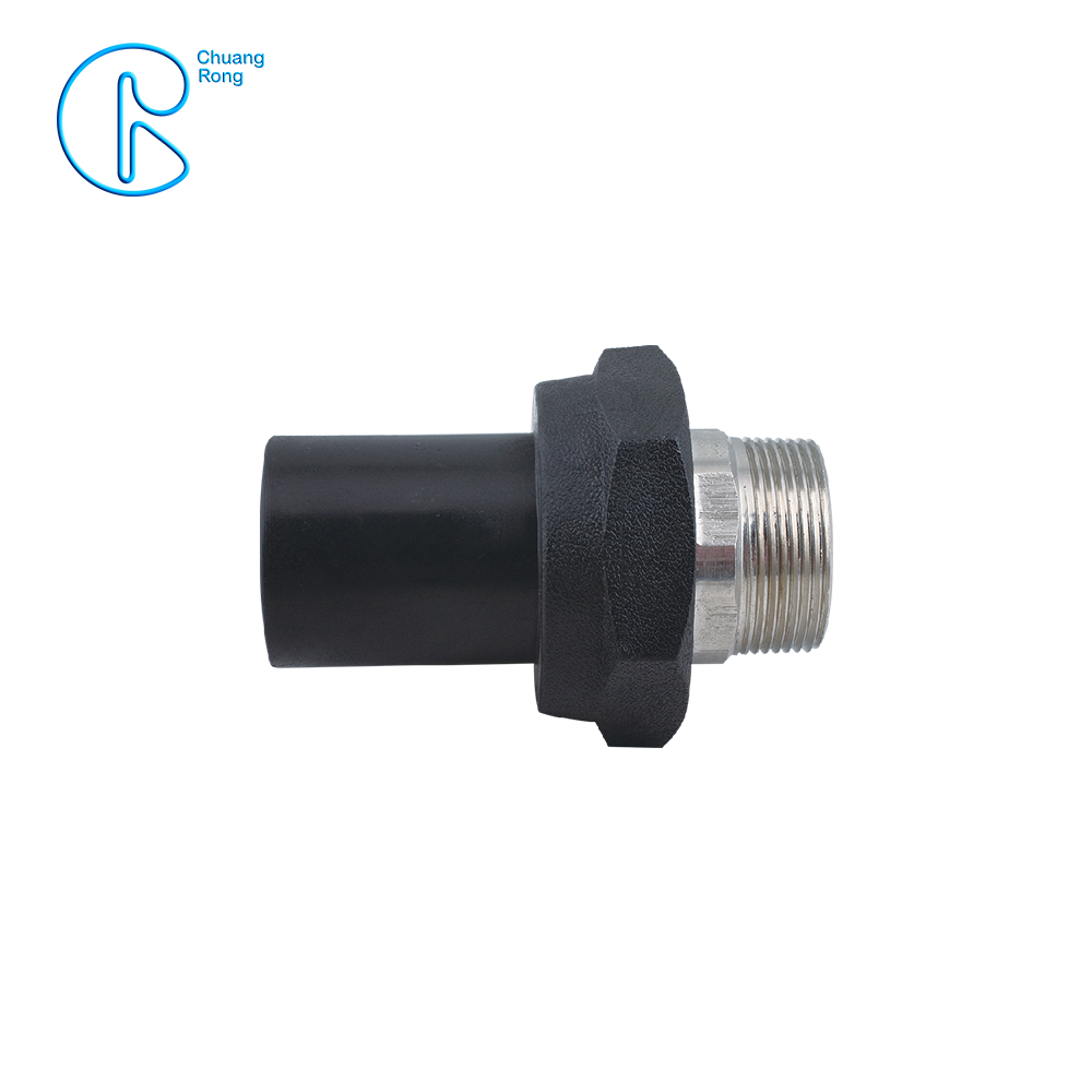 HDPE Pipe Butt Fusion Male Adapter Transition Fitting PE to Brass (chrome coated)